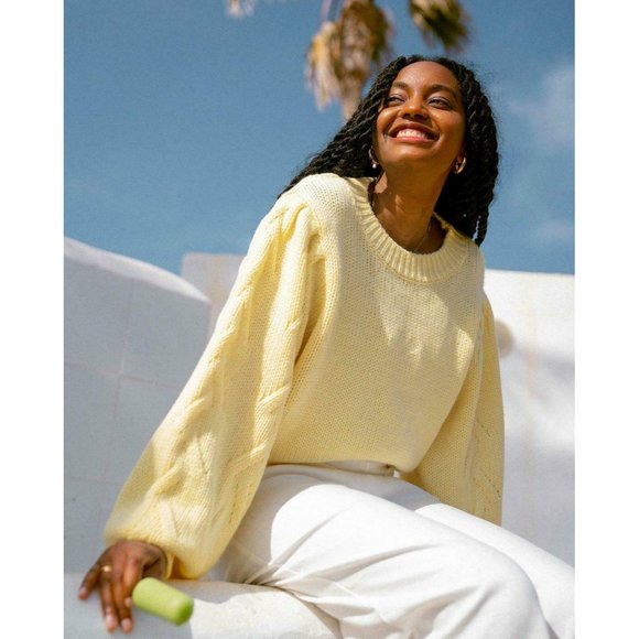 Billabong Sweaters - Billabong BNWT Honey Dew Sweater Chunky Knit Banana Women's Jumper Size XL